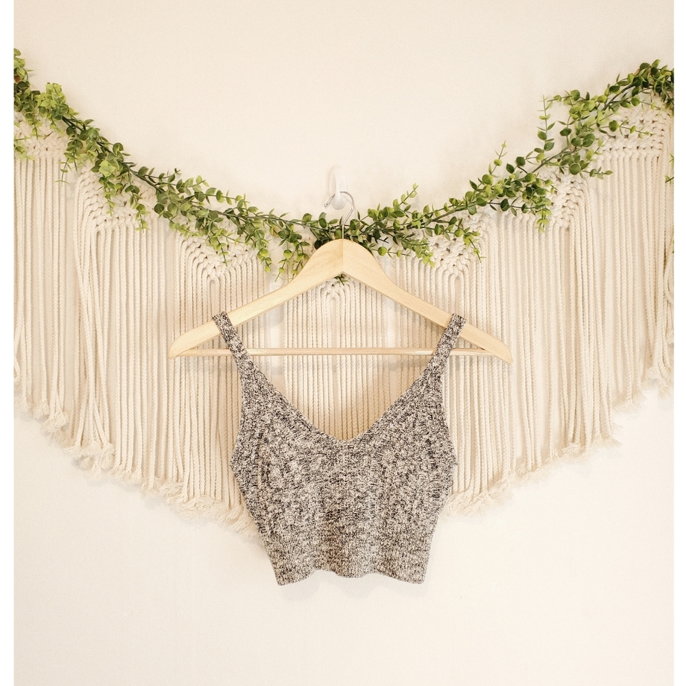 DREAMERS Marled Knit Sleeveless Cropped Tank Top sz M/L